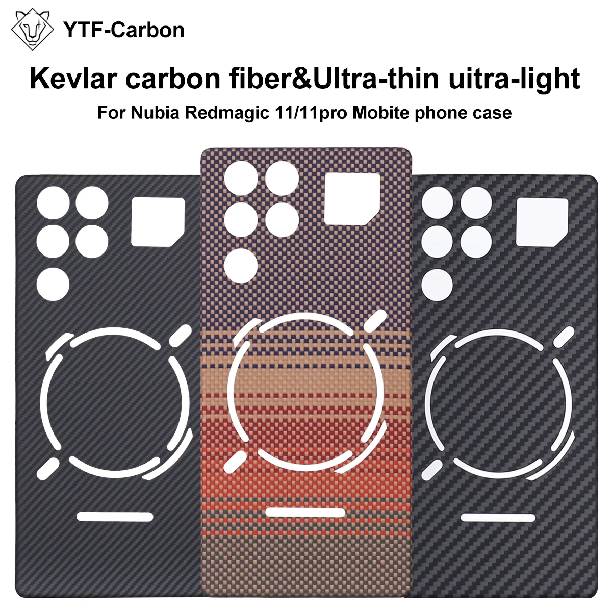 YTF-Carbon pour Nubia Redmagic 11pro ultra-mince véritable Fiber de carbone aramide Anti-explosion téléphone portable Redmagic 11 housse de protection
