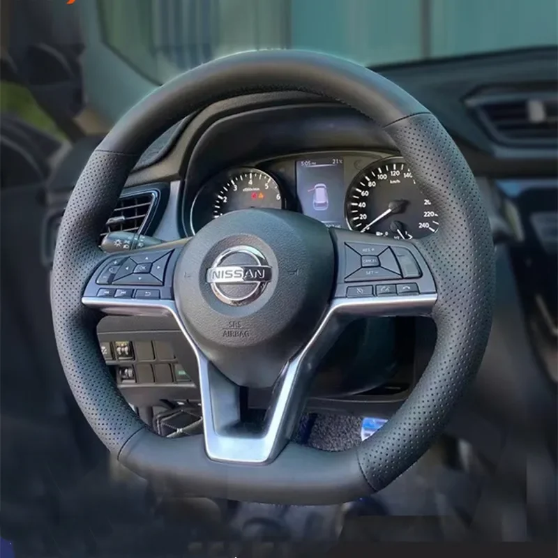 

DIY Hand-Sewn Leather Suede Carbon Fiber Car Steering Wheel Cover for Nissan Bluebird Sylphy Qashqai X-Trail Teana Livina