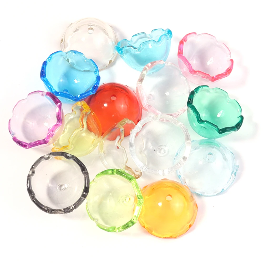 30 قطعة الاكريليك الرياح جرس الخرز الملونة الخرز قبعات قنديل البحر DIY بها بنفسك الديكور سلسلة هواتف صنع الملحقات اليدوية السحر