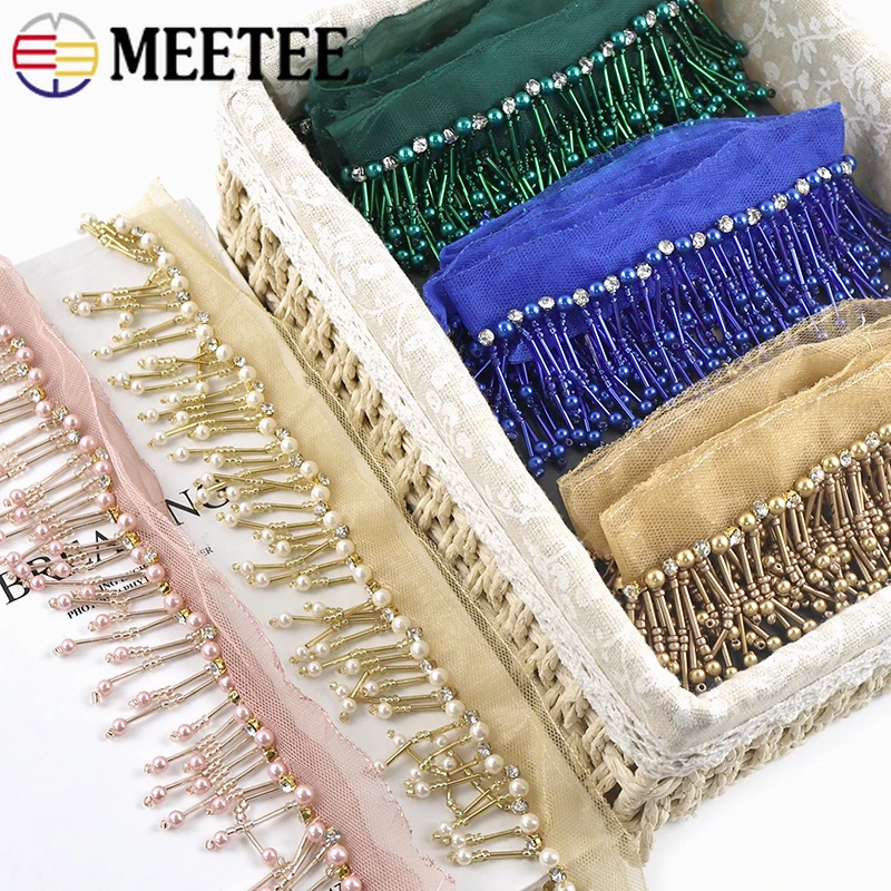 

1Yard 5cmBeaded Lace Trim Tassel Fringes Latin Dance Dress Decorative Trimming Stitching Curtain Laces Fringe Sewing Accessories
