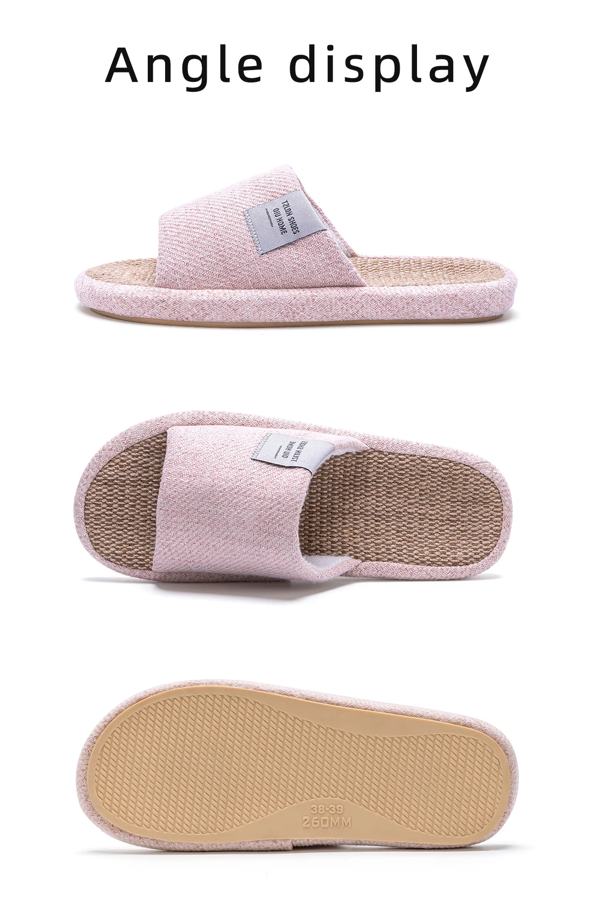 TZLDN Sommer Damen Hausschuhe Leinen Sommer Leichte Flache Sandalen Atmungsaktive Bequeme Rutschfeste Rutschen Indoor Herren Slipper – Detail 17