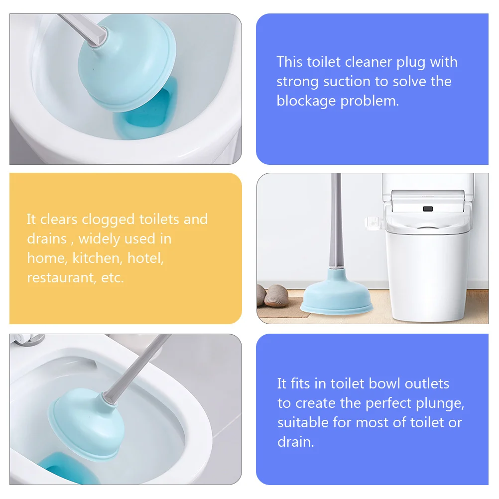 

Premium Rubber ABS Toilet Plunger Handle Strong Pipe Cleaner Drain Clog Remover Home Hotel Restaurant Use