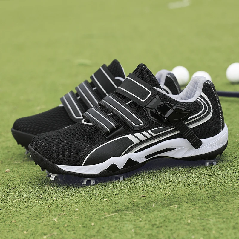 

Golf shoes men's sports shoes four seasons new styles anti slip breathable comfortable thick soled shock-absorbing motion shoes