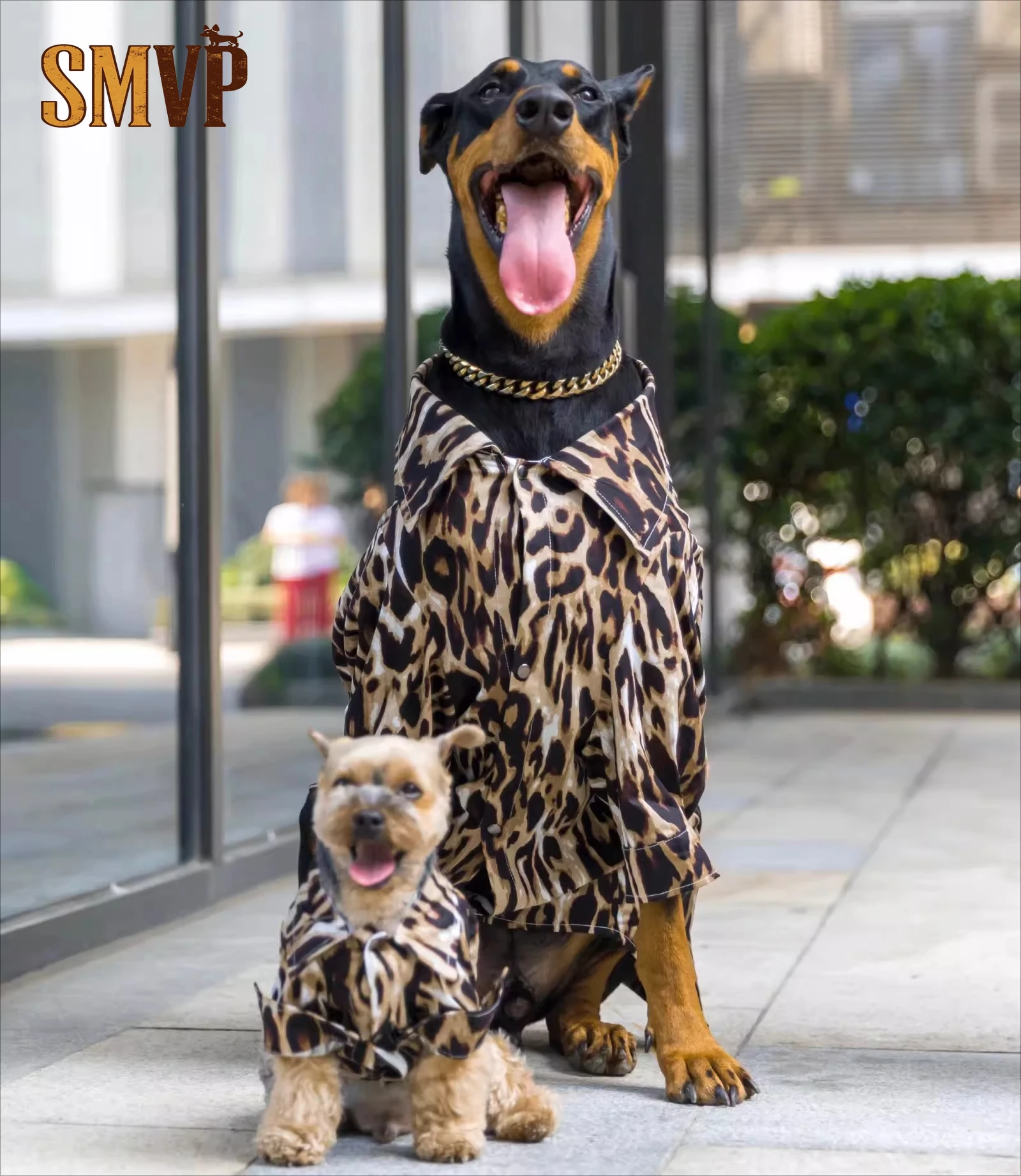 

Summer Fashionable Leopard Print Handsome Light Breathable Shirt Retro Street Style Small Medium and Large Dog Clothes