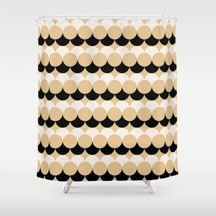 Simple Retro Round Pattern Bathroom Curtain, Home Decoration, Waterproof Bathtub, Creative Personality Shower Curtain