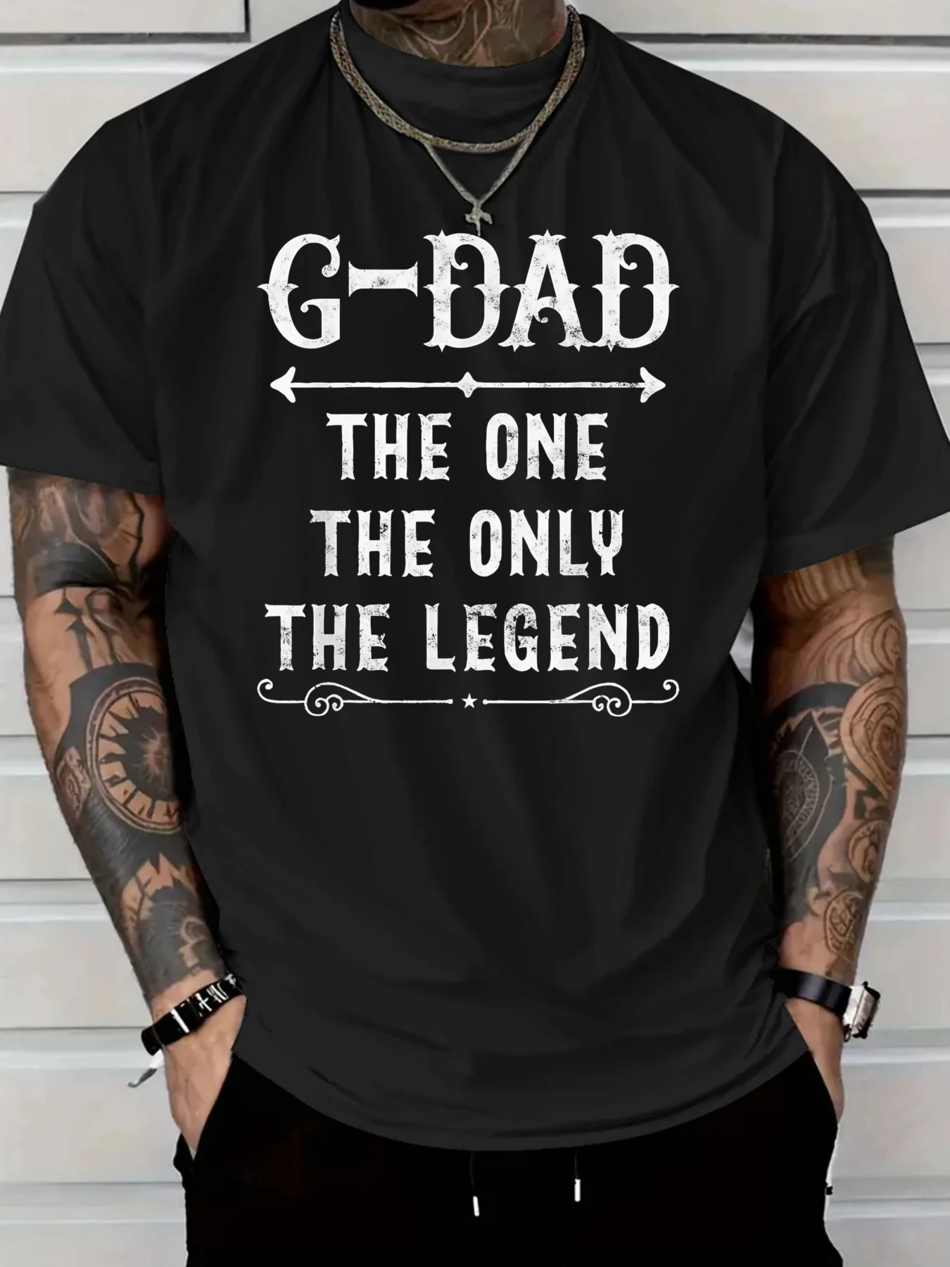 

2025 Новая мужская повседневная футболка из чистого хлопка G DAD The One The Only The Legend с принтом Лучший подарок на день отца для папы