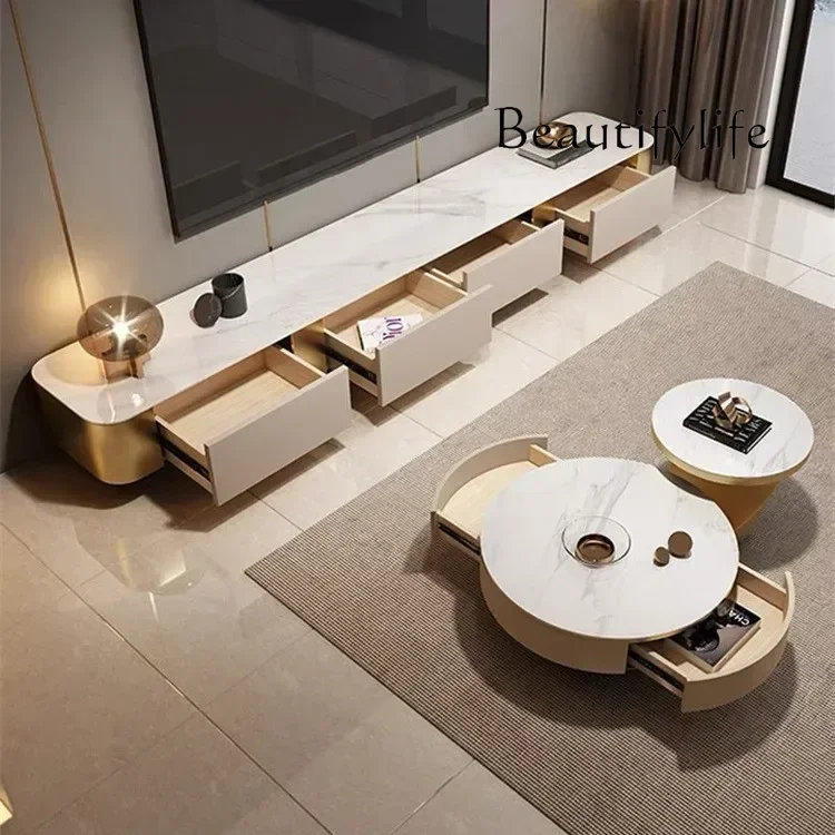 

BJ Simple Metal Pedestal Tv Stand Cabinet Modern Living Room Tv Stand Cabinet Luxury Wood Mueble Para Tv Garden Furniture Sets