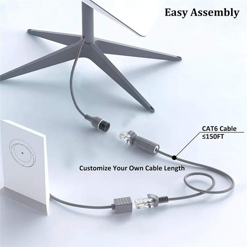 SPX To RJ45 Extension Cable Adapter 1200Mbps Speed For Starlink Cable RJ4 Female Connector Pair For Dish & Router