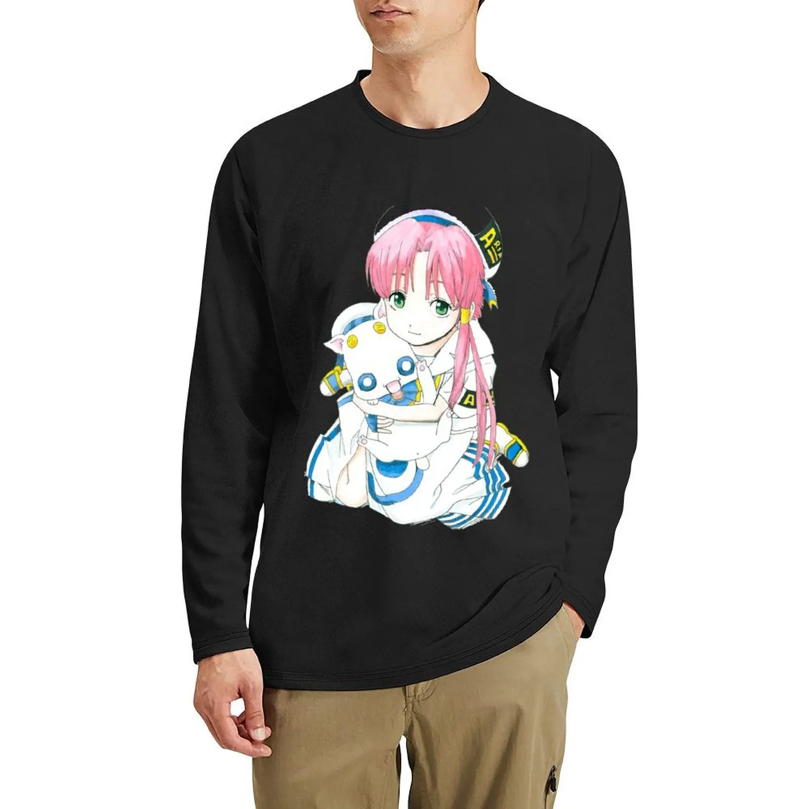

aria the animation fan art Long T-Shirt anime graphic t shirts vintage t shirt T-shirt men