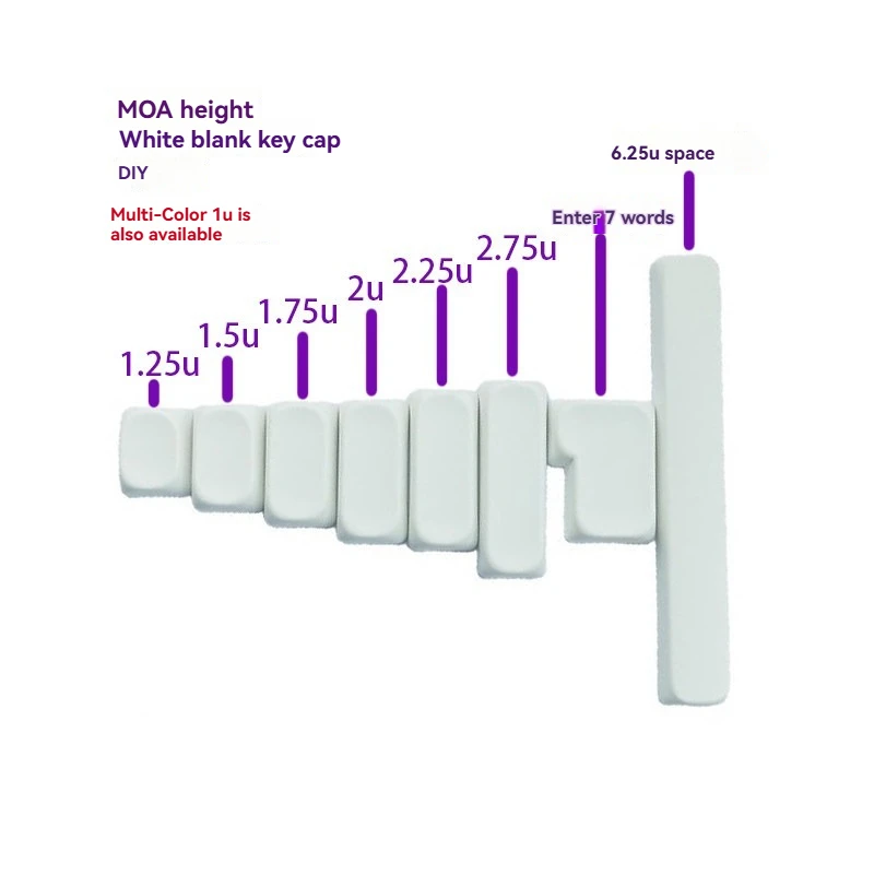 

White Space Theme Keycaps Set PBT MOA Profile Custom 1.25/1.5/1.75/2/2.25u Keycaps for Mechanical Keyboard Accessories Gift DIY