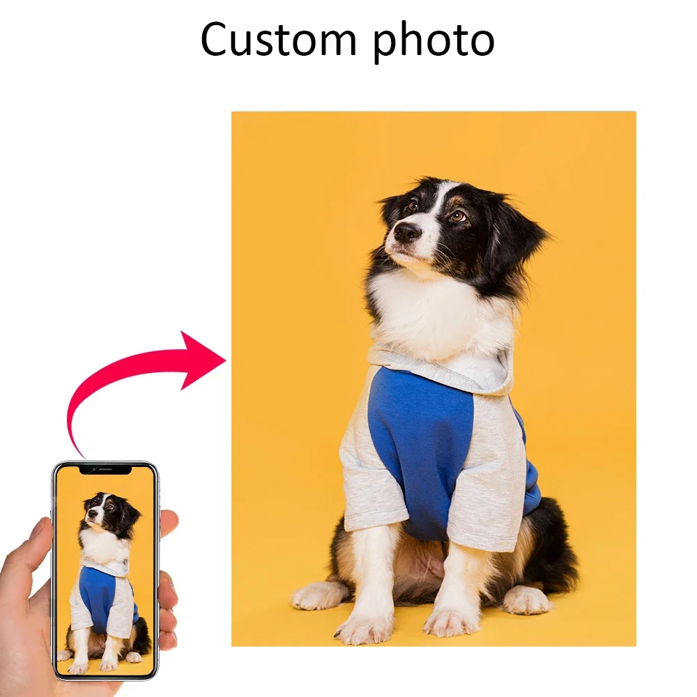 Custom Pet Photo Canvas Print Personalized Dog Cat Portrait Wall Art Customized Picture Canvas Painting Home Decor Pet Memorial view 5