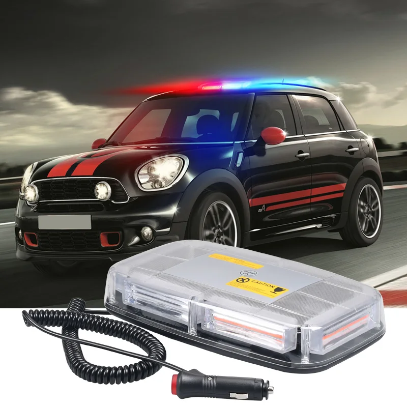 

12/24V Police Lightight Strobe Flowing Lamp Car Truck Short Row Roof Flashing Traffic Security Warning Light Safe Alarm Lamp 30W