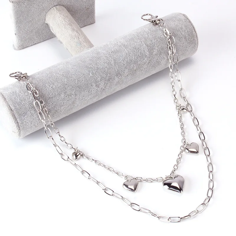 Heart Charm Multi‑Layer Pants Chain Y2K Silver Waist Chain Sweet Cool Style Jeans Key Ring Streetwear Fashion Jewelry view 3