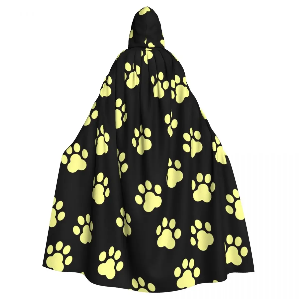 Adult Cat Dog Footprints Paw 2  Cape Hooded Medieval Costume Witch Wicca Vampire Halloween  Dress Coat