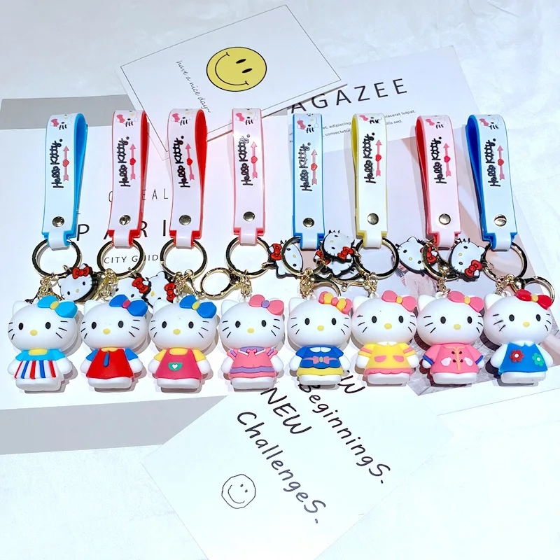 Anime Sanurgente Hello Kitty Porte-clés Pendentif, Porte-clés Kawaii, Porte-clés JOCar, Sac de téléphone, Accessoires de bijoux, Cadeaux pour enfants, Mignon