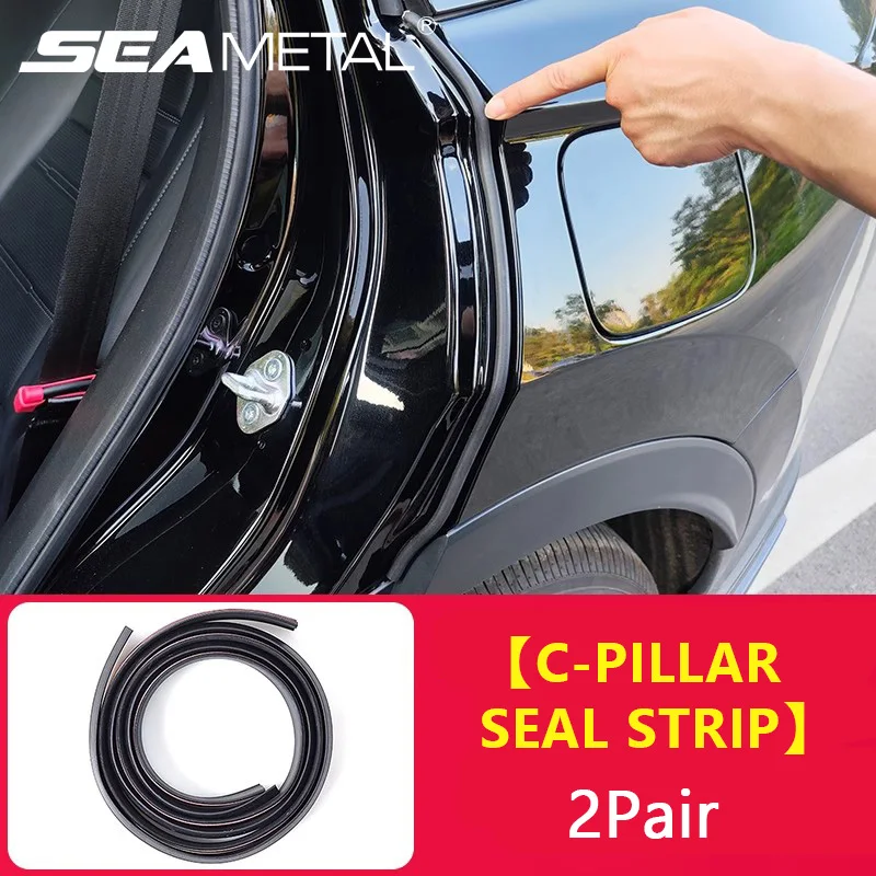 SEAMETAL 2 peças Fita de Vedação de Borracha para Coluna C de Carro, Faixa de Vedação para Borda de Porta de Carro, Impermeável, à Prova de Poeira, Autoadesiva, Tiras de Vedação Automotivas