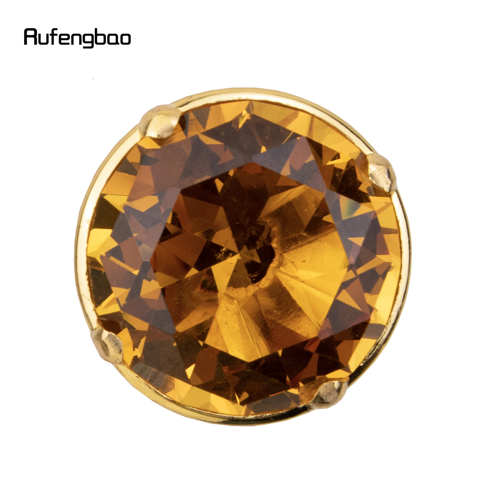 Orange Diamond Type Golden Cane Fashion Decorative Walking Stick Elegant Cosplay Cane Knob Crosier Performance Stage Cane 93cm