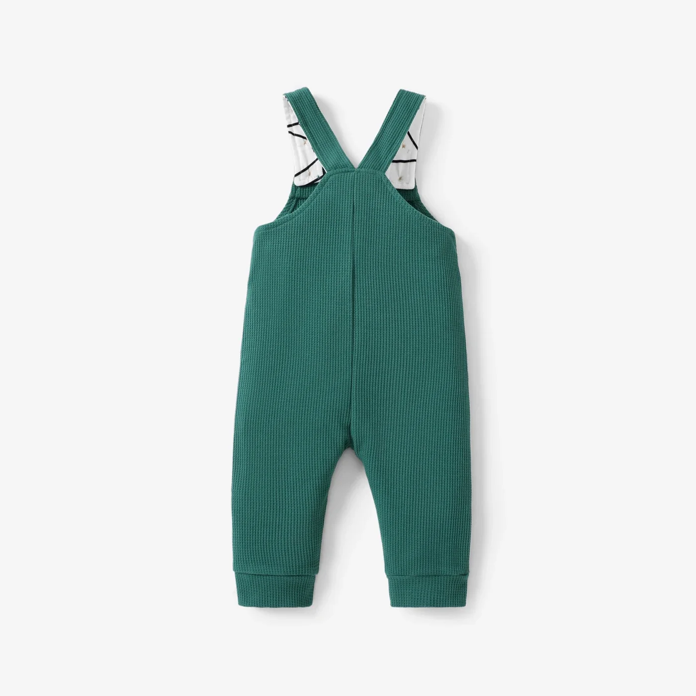 PatPat Baby Boy Waffle Letter Patched Pocket Front Overalls skin texture Avant-garde Casual/Outdoor Oversized