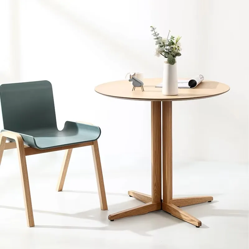 Walnut-colored MDF Dining Table-Stylish Reception Desk for Cafs Milk Tea Shops Meeting Rooms Negotiation Tables (Nordic Style)