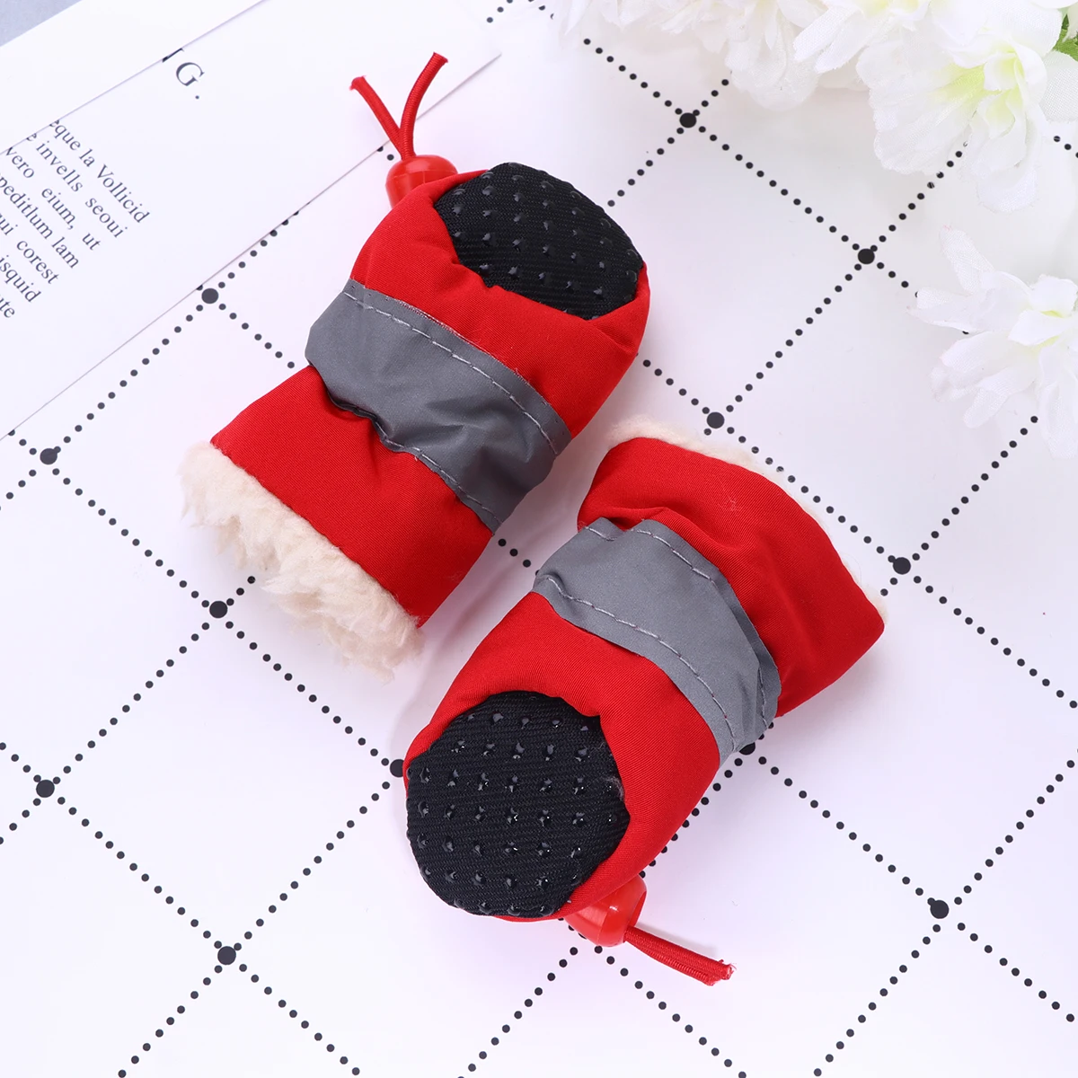 

1 Set Pet Anti-s Shoe Rain Boots Dog Foot Cover Thick Dog Boots Paw Protector (Red Size 7）