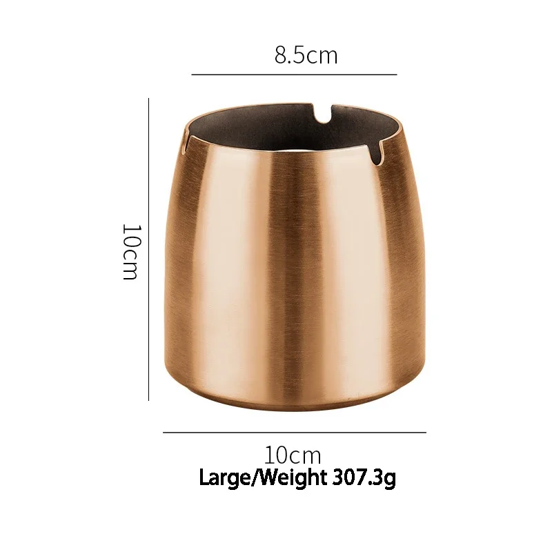 Modern Popular Rose Gold Stainless Steel Ashtray With Lid Innovative Cigarette Ashtrays