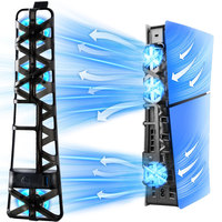 Cooling Fan For PS5 Slim Cooling System with USB 3.0 Port Cooler For PlayStation 5 Slim Disc/Digital Console Accessories