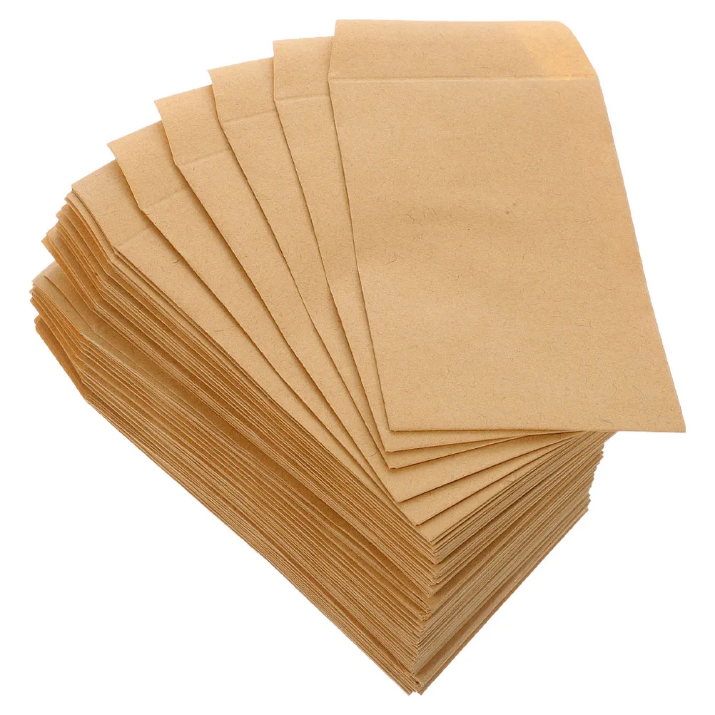 

50pcs Seeds Envelopes 3 54 x 2 36 Inch Light Brown Self Sealing Adhesive Storage Envelopes for Jewelry Cash Small Items