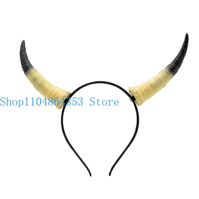 652F Goat Headband Cosplay Prop For Festival Stage Performances Easy Wear Comfortable