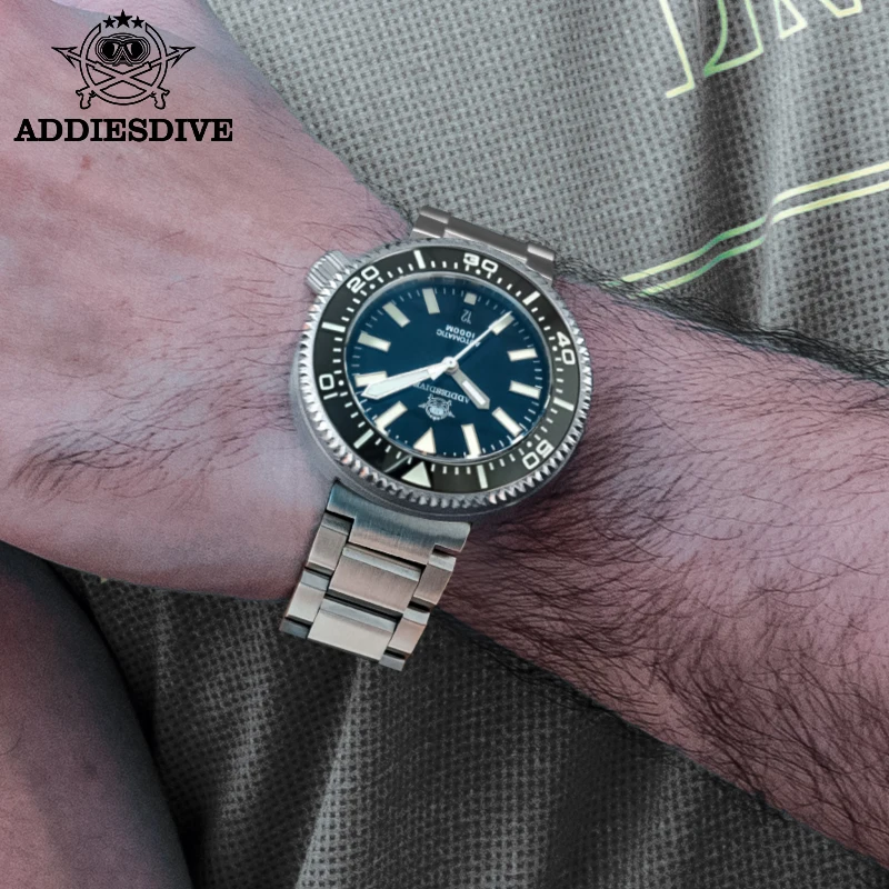ADDIESDIVE Men's Automatic Mechanical Watch Sapphire Glass Super Luminous Watches Stainless Steel Hombre 100Bar Waterproof