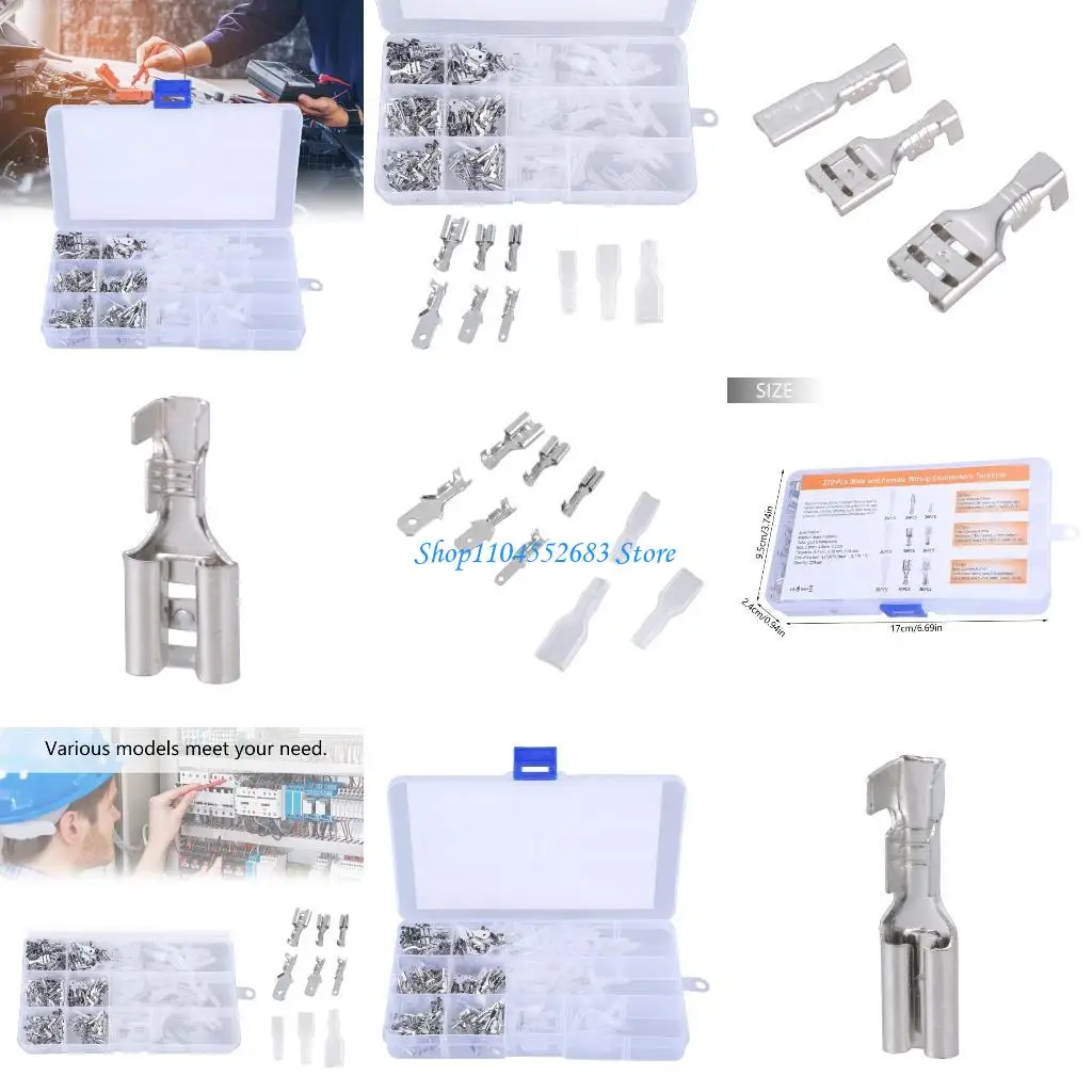 

Y6GD Auto Wire Spade Terminals Assortment set Brass Plastic Terminals Connectors set