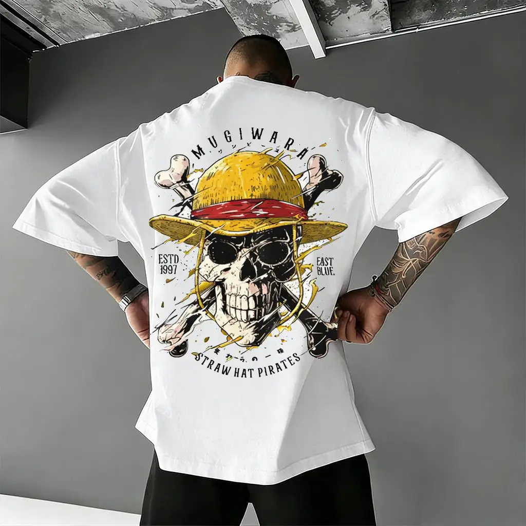 Unisex Oversize One Piece Skull Anime T Shirt Men Women Cotton Streetwear Casual Short Sleeve Top Graphic Tee Trendy 2026 Summer view 4
