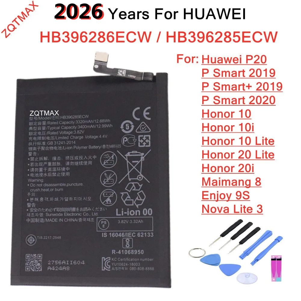 HB 396286 Batería ECW para Huawei Honor 10i 20i 10 20 Lite P Smart + 2019 2020 POT-LX1T POT-LX3 POT-L23 POT-LX1 POT-L21 POT-LX2