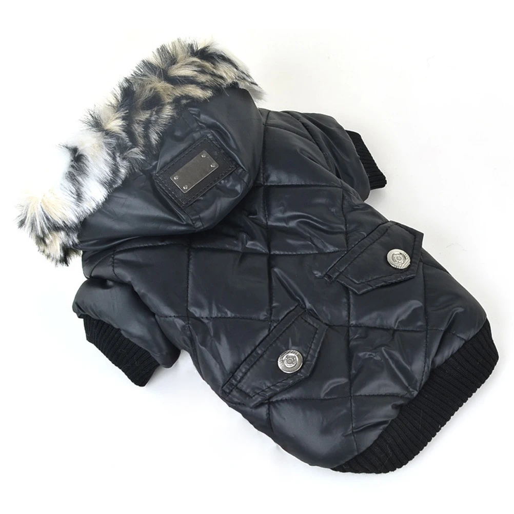

Pet Dog Coat Warm Puppy Hoodie Overcoat Size Xs Black Durable Winter Jacket Keep Dogs Warm Cold Days Puppy Clothes Dog Fleece