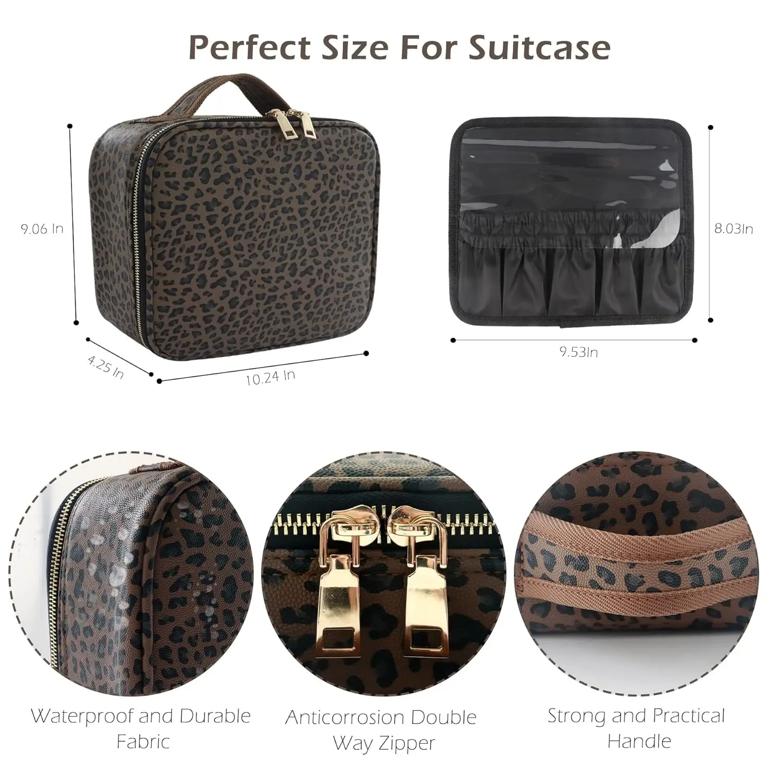 Makeup Bag with Mirror and Light Travel Makeup Train Case Cosmetic Bag Organizer Portable Artist Storage Bag