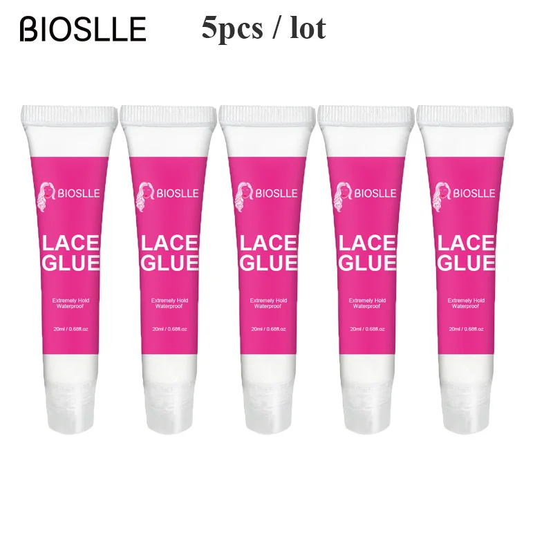 

5PCS BIOSLLE 20ml Waterproof Strong Hold Tube Lace Glue Bond Wig Adhesive for Hair Frontal Extension