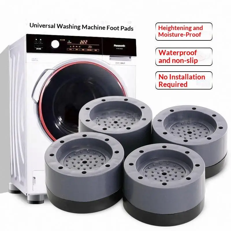 4Pcs No Adhesive Needed Anti Vibration Washing Machine Feet Pads Non-slip Silent Rubber Universal Mats for Home Use