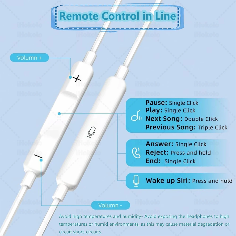 سماعات أذن أصلية لهاتف أبل آيفون 17 16 15 14 Pro Max سماعات أذن داخلية من النوع C Lightning 3.5 ملم سماعات سلكية لهاتف سامسونج وشاومي #4