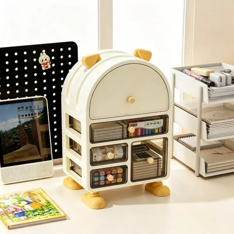 New Home Office Storage Box Desktop File Organizer Multi-layer Compartment Storage Box for Stationery and Cosmetics