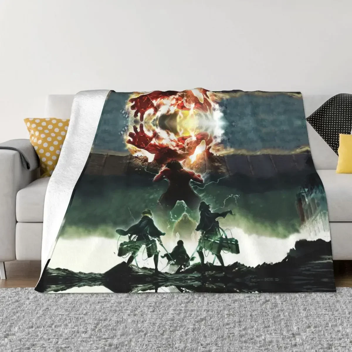 Attack On Titan Blanket Flannel All Season Shingeki no Kyojin Japanese Anime Super Soft Throw Blankets for Sofa Car Bedspread