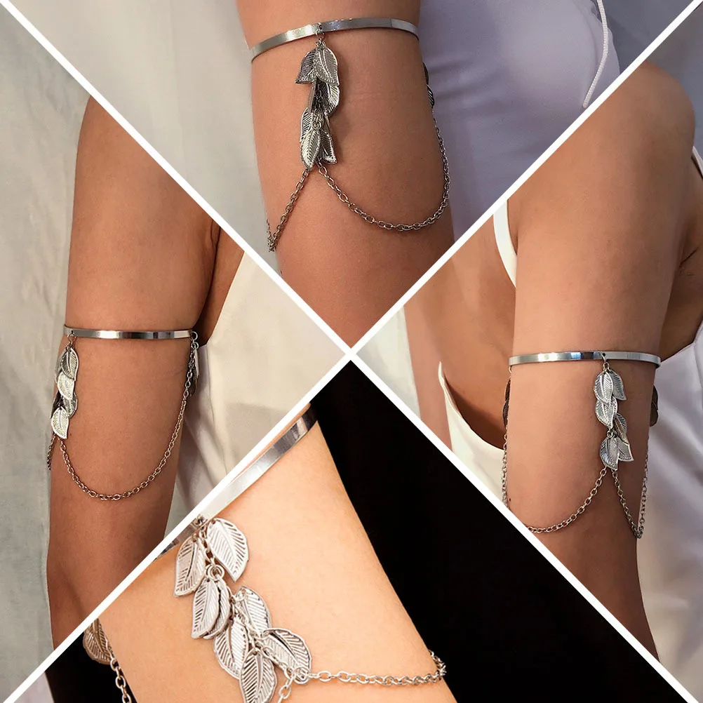 1 قطعة ورقة هندسية شرابة الذراع سلسلة مادة الحديد دائم ملابس بسيطة كل مباراة الإناث الذراع قلادة موضة النساء الذراع