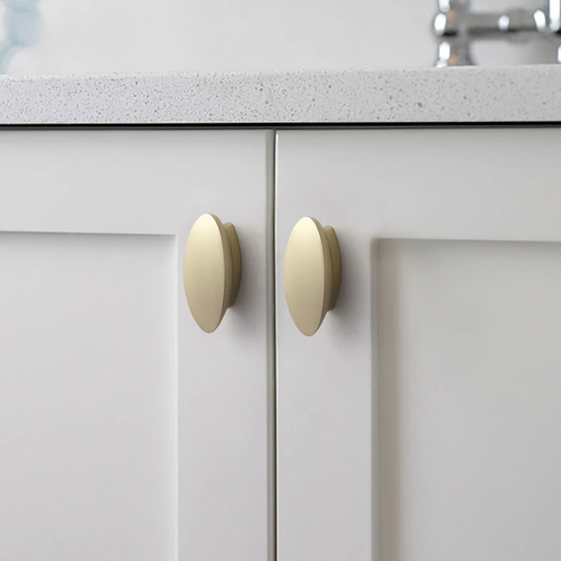 Zinc Alloy Oval Furniture Handles Kitchen Cabinet Handles 32mm Hole Center Drawer Pulls Wardrobe Door Handles Accessories