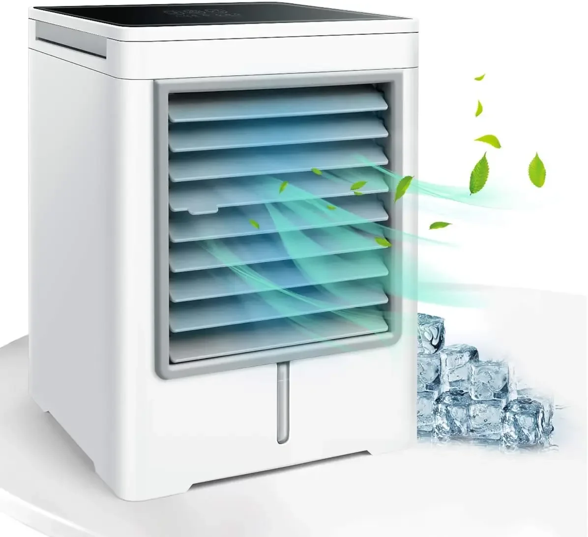 

Cooler for Home Office Dormitory, Energy Efficient Portable Swamp Cooler with Ice Tray, Air Purifier Humidifier for Bedroom Livi