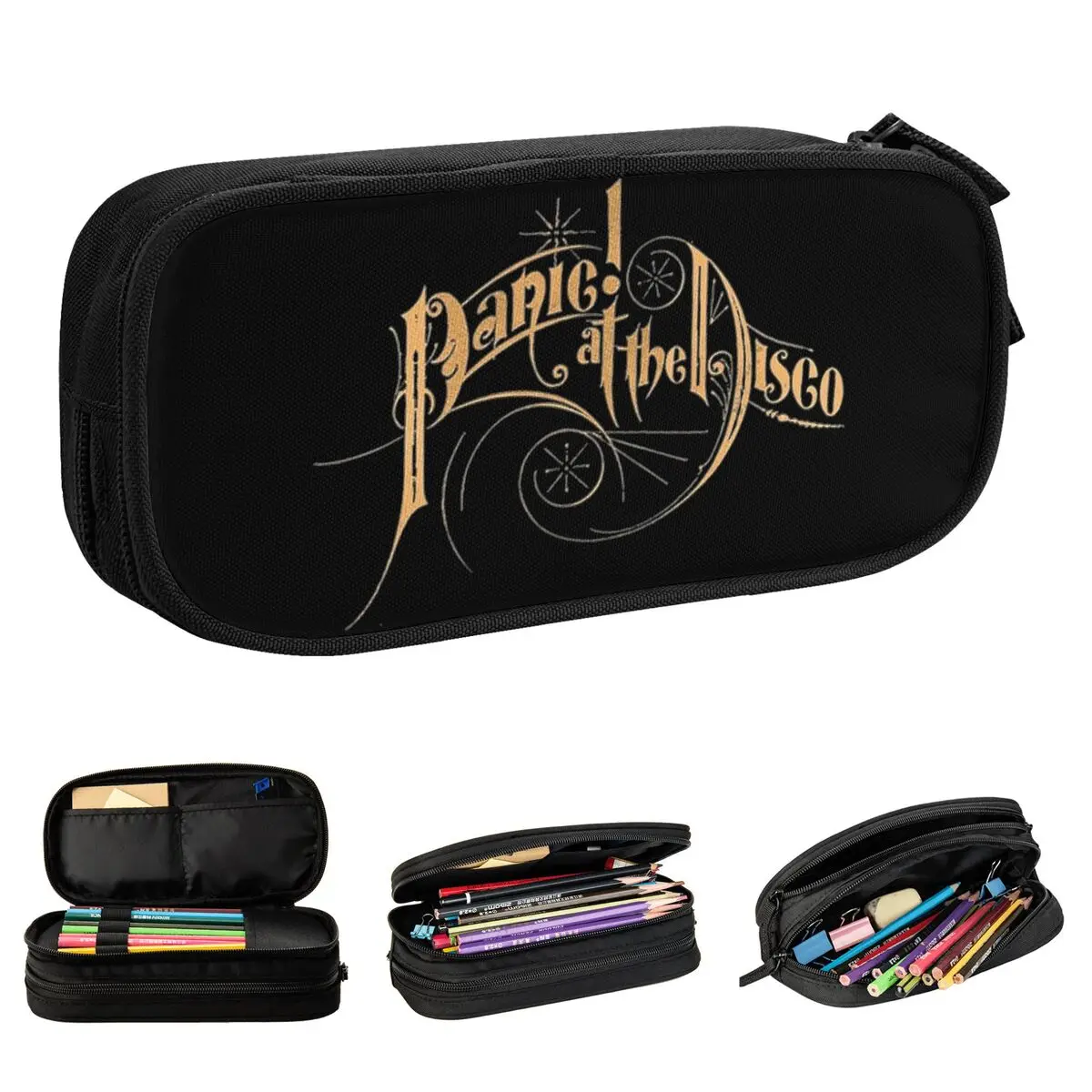 Fun Panic At The Disco Band Pencil Cases Pencil Box Pen Holder for Girls Boys Big Capacity Pencil Bags School Zipper Stationery