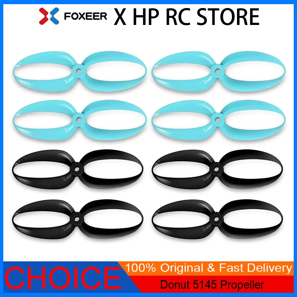 

Набор из 4 пар пропеллеров Foxeer Donut 5145 (5,1 дюйма) — по часовой стрелке/против часовой стрелки для гоночных дронов FPV