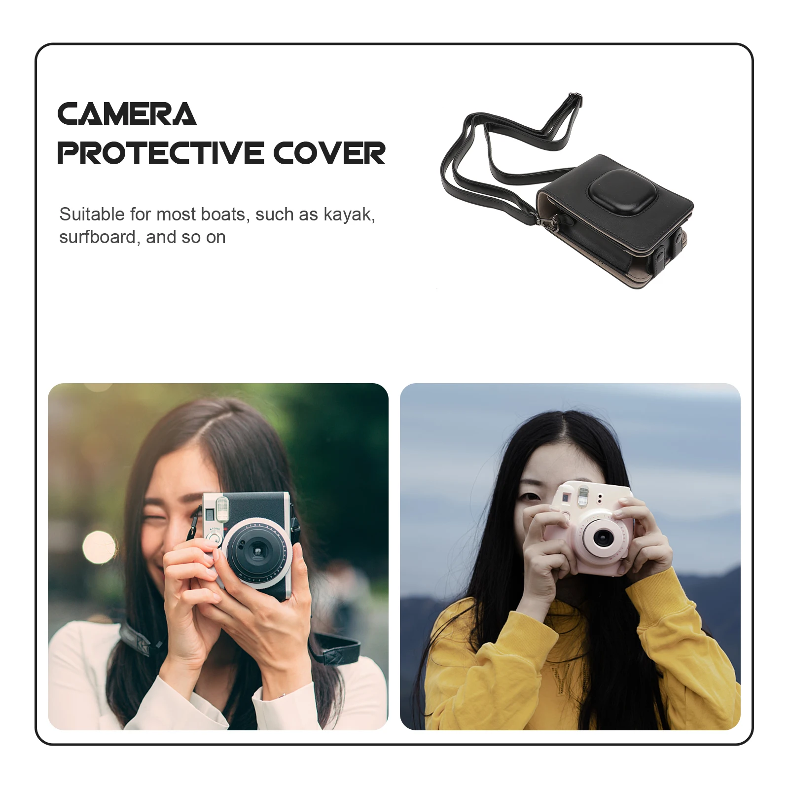 

PU Camera Shoulder Bag Accessories Mini Liplay Invisible Magnetic Lock Precise Cutouts Adjustable Strap Solid Color