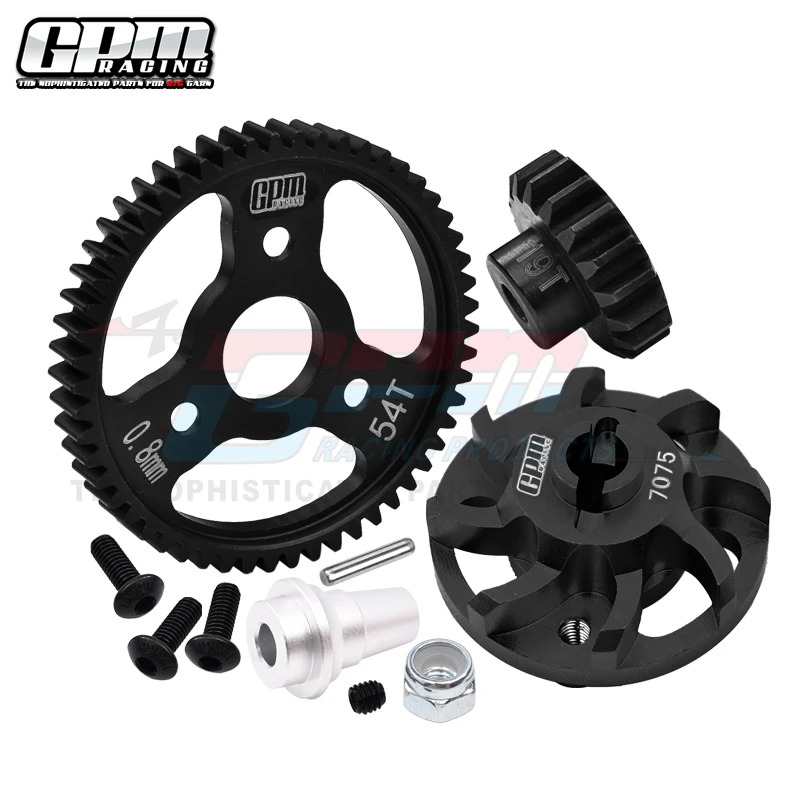 GPM 7075Alu Gear Adapter & 32P/54T & 19T Gear Kit For TRAXXAS 1/10 Slash 4X4 LCG