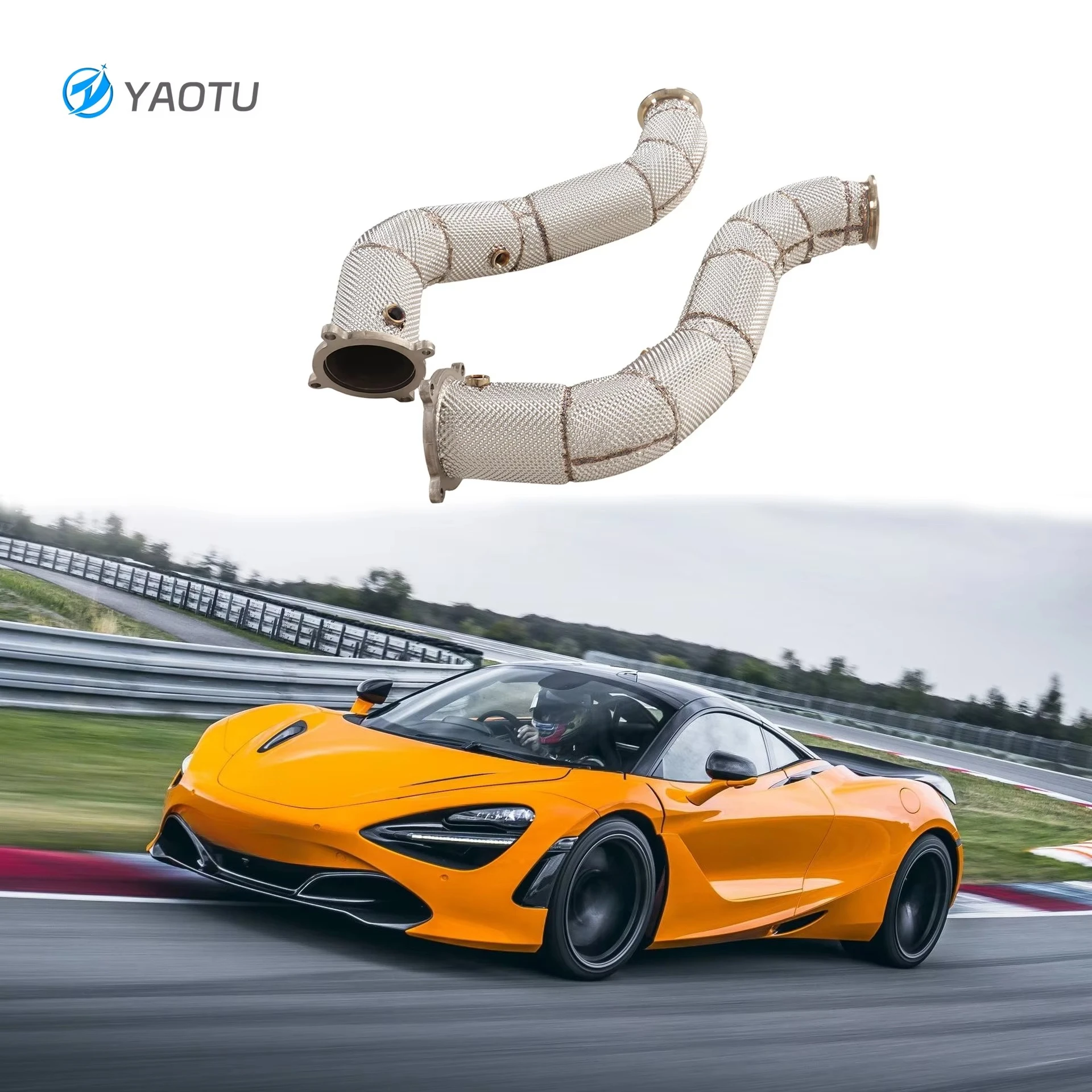 

Hot-selling Straight Header Downpipe for Mclaren 720S 4.0 SS304 Free Flow Pipe Muffler Exhaust