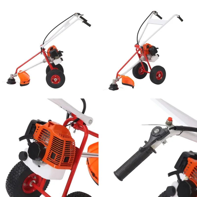 Push Lawn Mower Hand Pulled Micro Tillage Ditching Machine for Orchard Garden Farm Multi Functional Grass Cutter