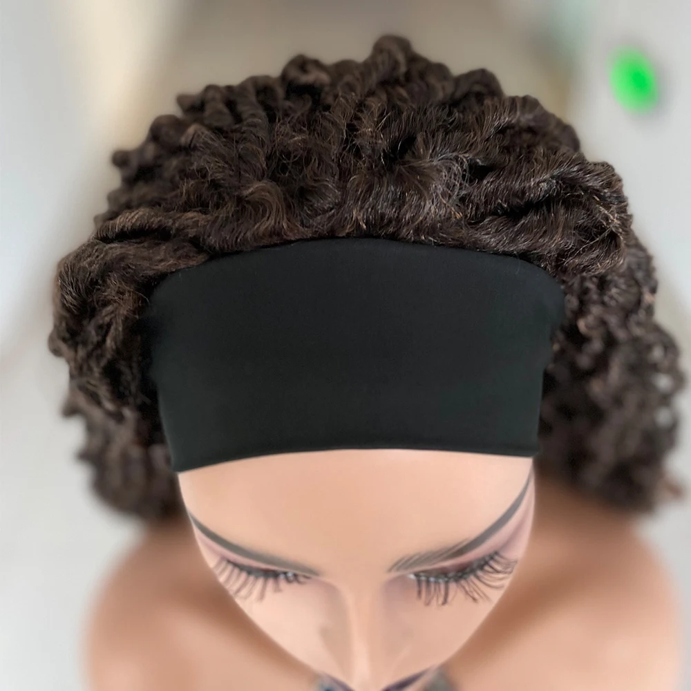 Synthetic Dreadlocks Headband Wig Box Braid Wigs For Black Women Faux Locs Crochet Hair Wigs Ombre Brown Braided Twist Wig view 6