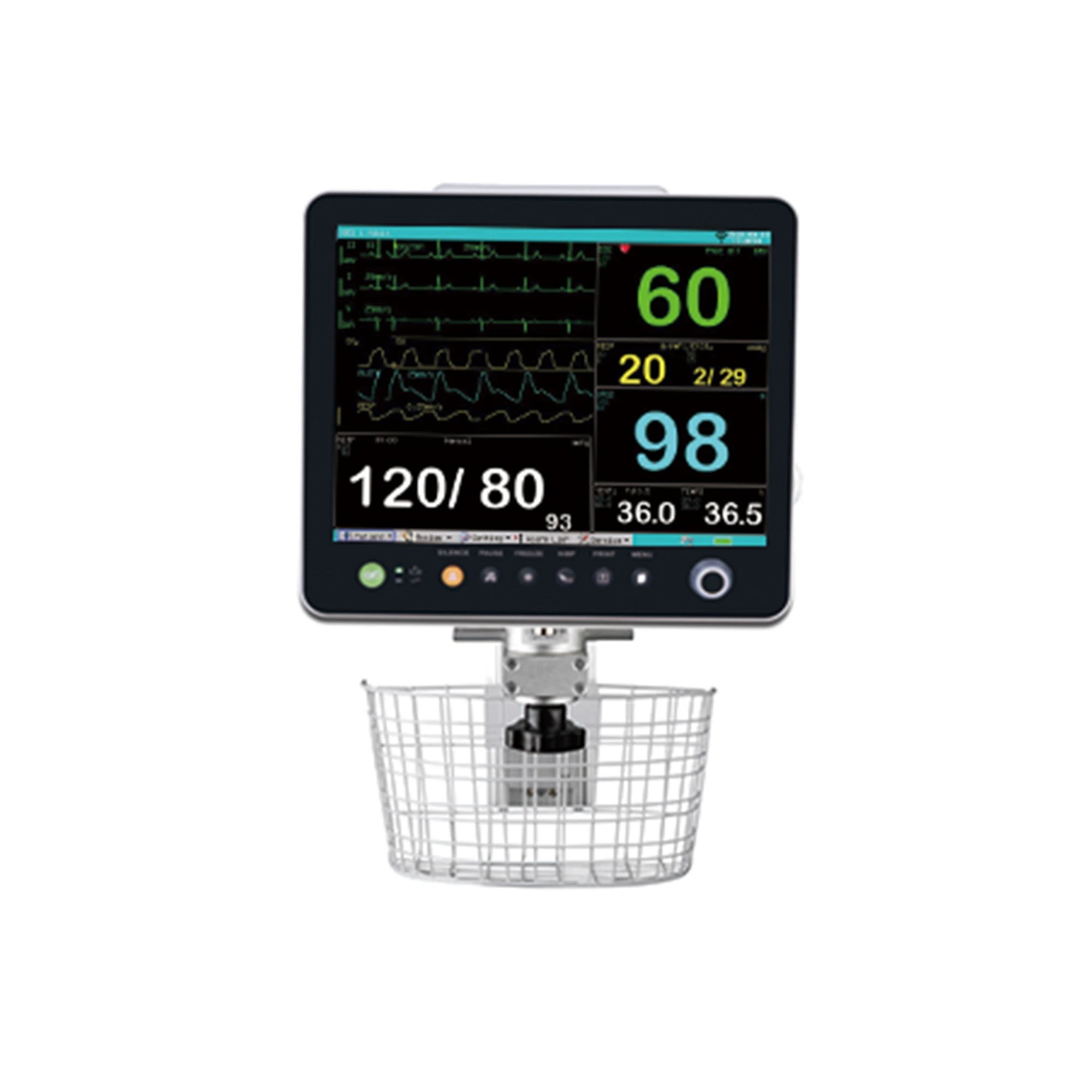 15.1.6 15 Inch 6 Para Multiparameter Patient Monitor For Hospital Icu Portable Vital Signs cardiac Monitor